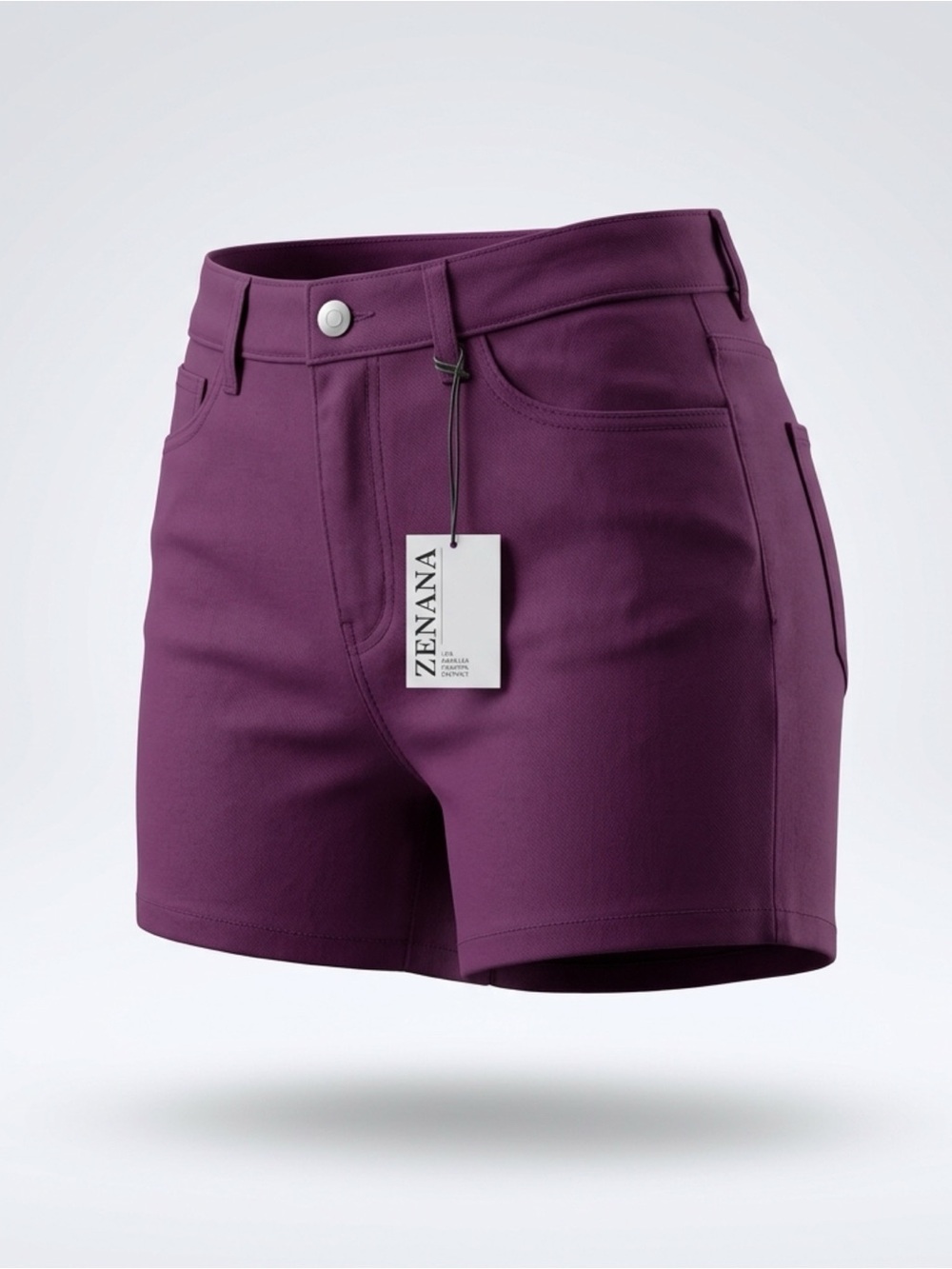 NWT Zenana Dark Plum Stretch Shorts Size L | Boutique | High Rise | 4” Inseam